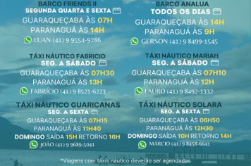 Horário dos Barcos a Guaraqueçaba