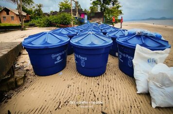 Ilha das Peças e Guapicum recebem 50 kits caixa d'agua