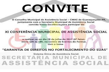 XI CONFERÊNCIA MUNICIPAL DE ASSISTÊNCIA SOCIAL.