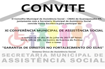 XI CONFERÊNCIA MUNICIPAL DE ASSISTÊNCIA SOCIAL.