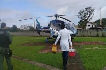 Guaraqueçaba conta com apoio aéreo na vacinação pediátrica da Barra da Ararapira e Tagaçaba