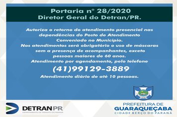 Portaria n° 28/2020 Diretor Geral do Detran/PR.