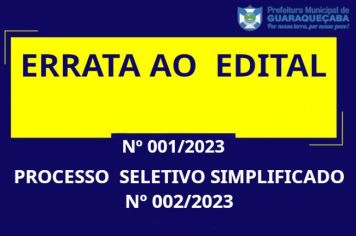 PROCESSO  SELETIVO SIMPLIFICADO Nº 002/2023