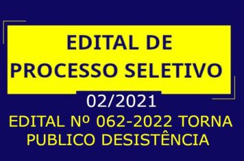 PROCESSO SELETIVO Nº 02/2021