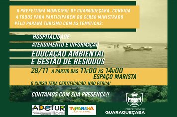 CONVITE - Curso Ministrado pelo Paraná Turismo em parceria com ADETUR e Prefeitura Municipal