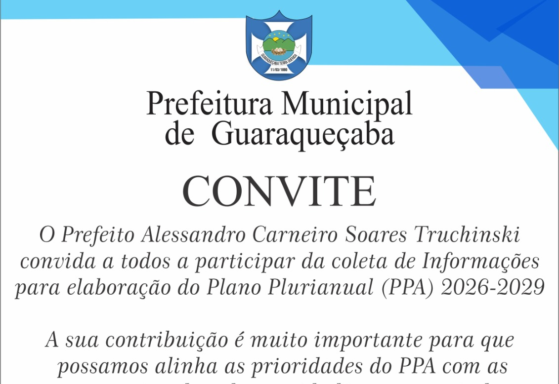 Coleta de informações para Plano Plurianual (PPA) 2026-2029
