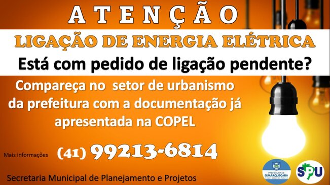 Pedidos de ligação de energia elétrica em Guaraqueçaba