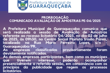 PRORROGAÇÃO COMUNICADO 
