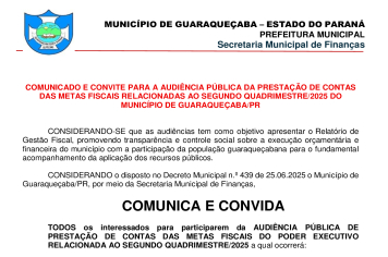 Comunicado e convite