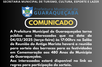 Sorteio das barracas 