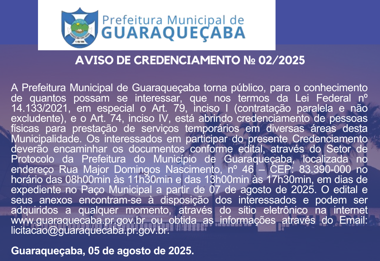 AVISO DE CREDENCIAMENTO 02/2025