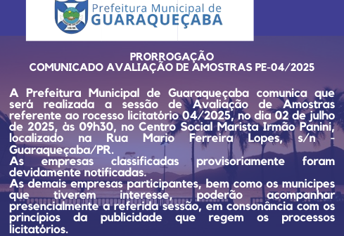 PRORROGAÇÃO COMUNICADO 