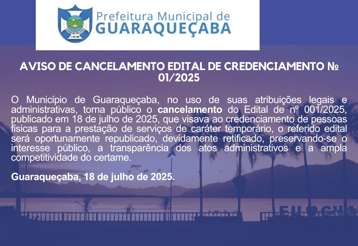 AVISO - CANCELAMENTO