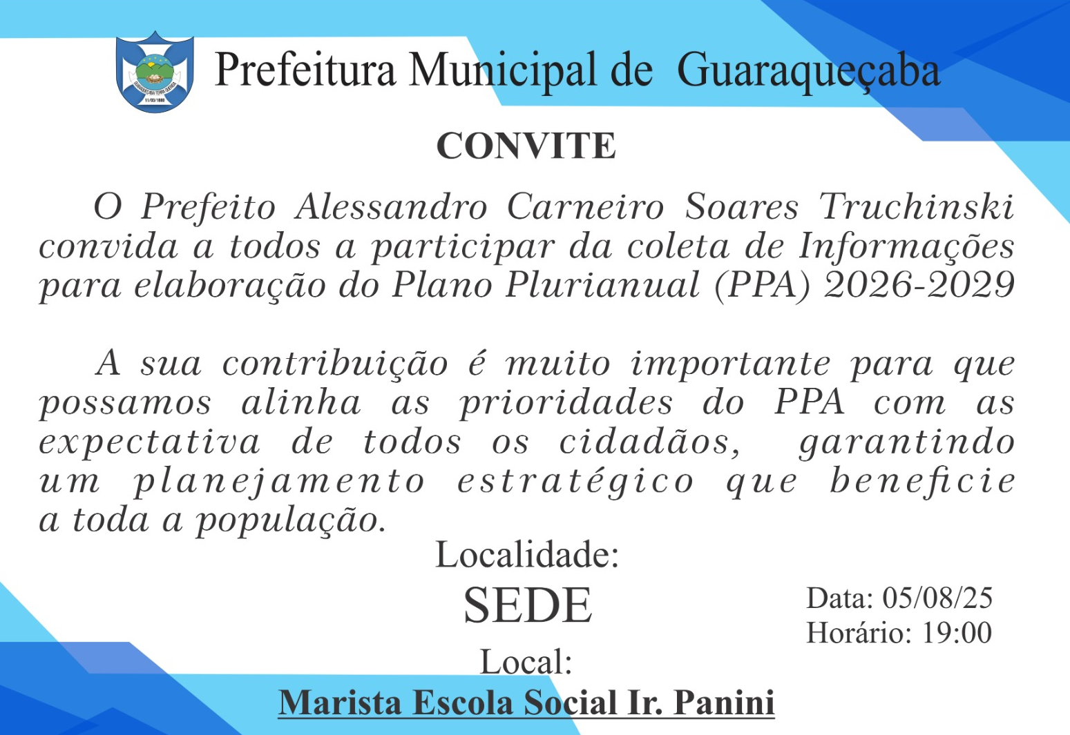 Elaboração PPA 2026-2029