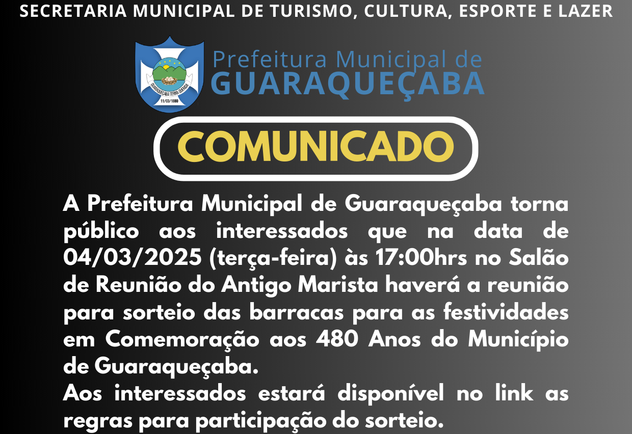 Sorteio das barracas 